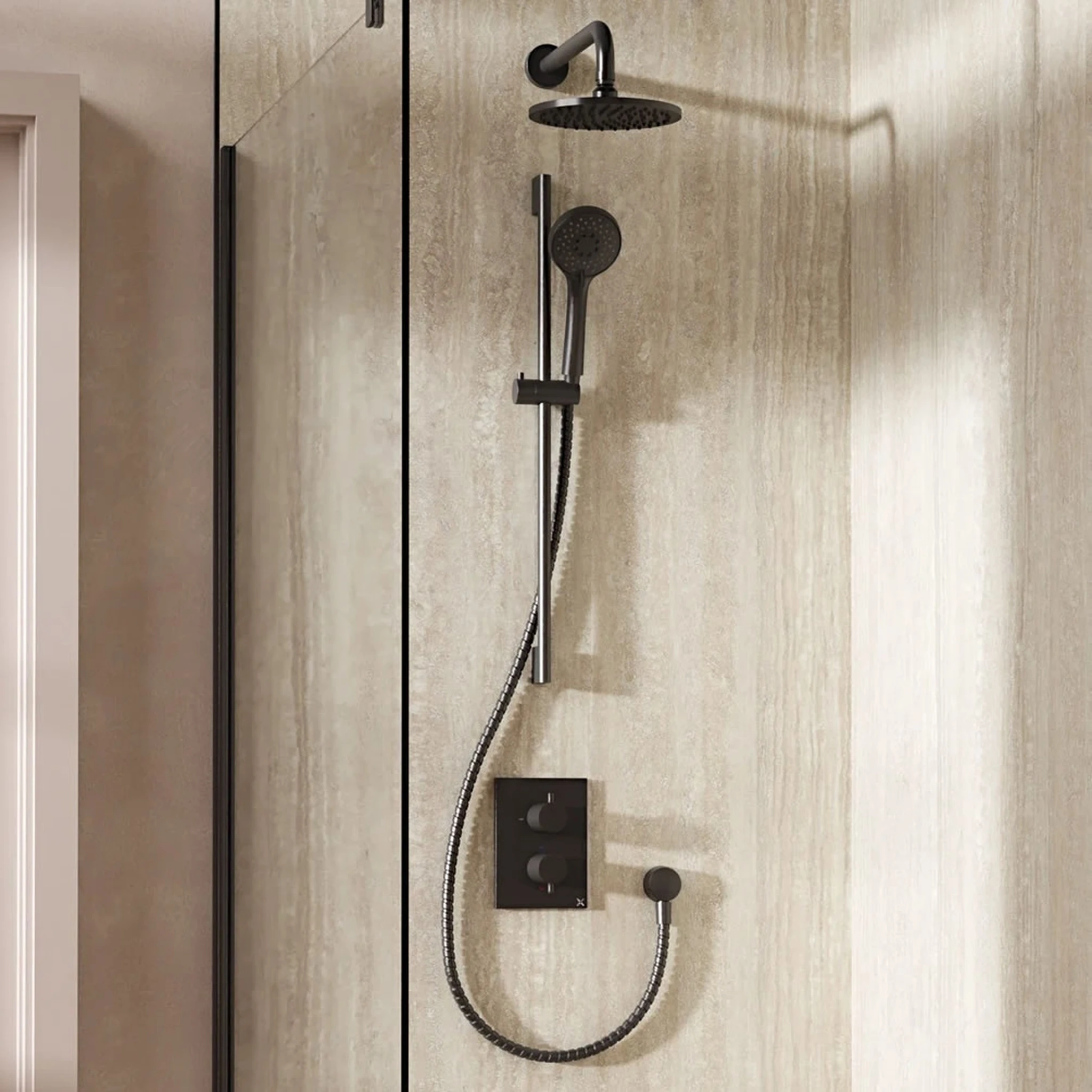 Crosswater Crossbox Shower Set 4 Slate 200mm