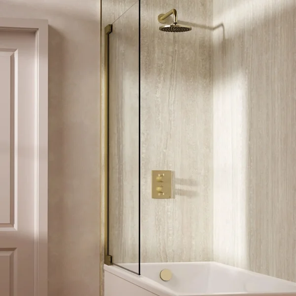 Crosswater Crossbox Shower Set 7 Brushed Brass 200mm