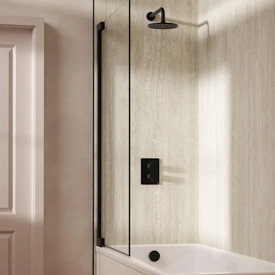 Crosswater Crossbox Shower Set 7 Matt Black 200mm product image - Image 1
