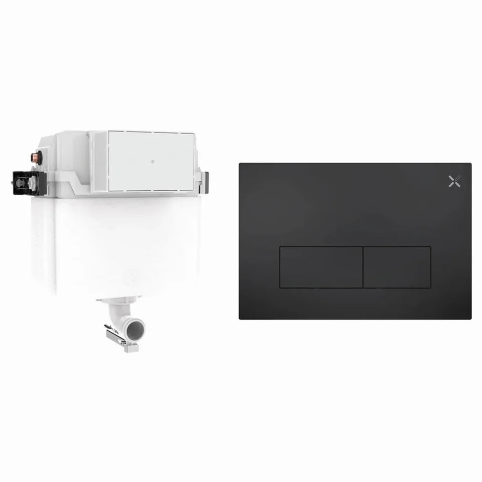 Crosswater Mpro Stainless Steel Cistern Set 1 Matt Black product image - Image 1