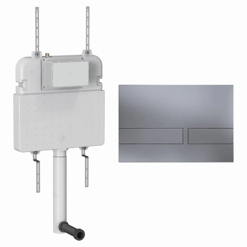 Crosswater Venue Cistern Set 2 Brushed Nickel product image - Image 1