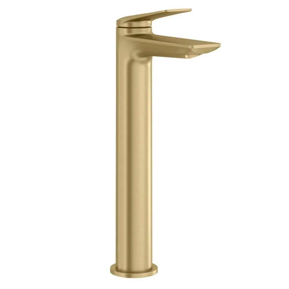 Britton Greenwich Tall Basin Mixer Brushed Brass product image - Image 1