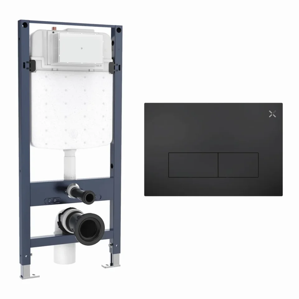 Crosswater Mpro Stainless Steel Frame Set 4 Matt Black product image - Image 1