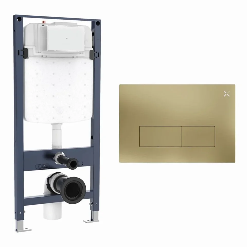Crosswater Mpro Stainless Steel Frame Set 4 Brushed Brass product image - Image 1