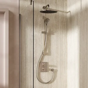 Crosswater Crossbox Shower Set 4 Brushed Nickel 300mm