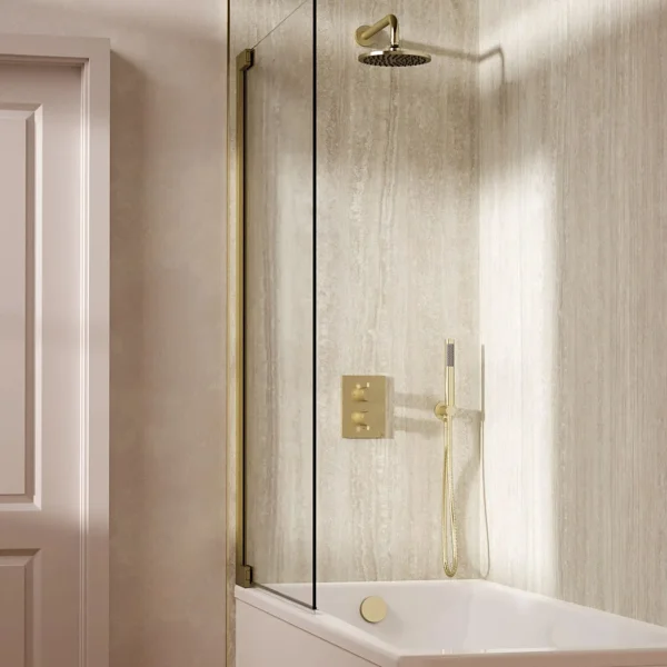 Crosswater Crossbox Shower Set 9 Brushed Brass 200mm