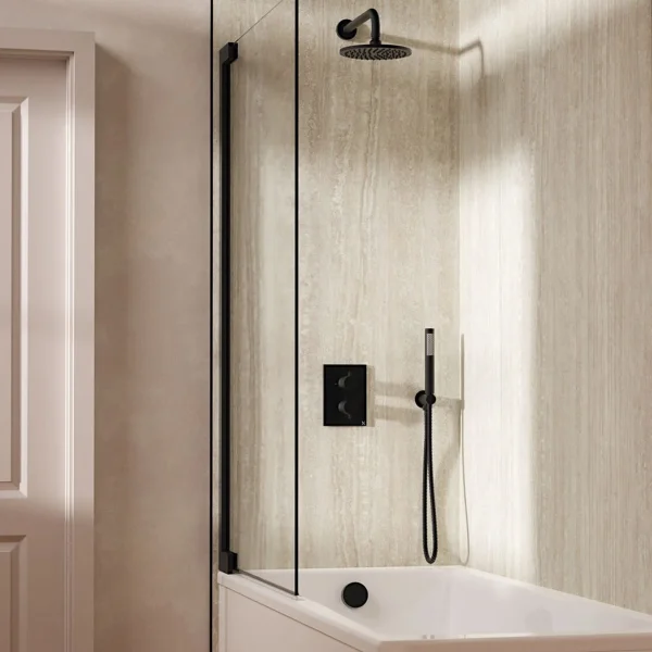 Crosswater Crossbox Shower Set 9 Matt Black 200mm