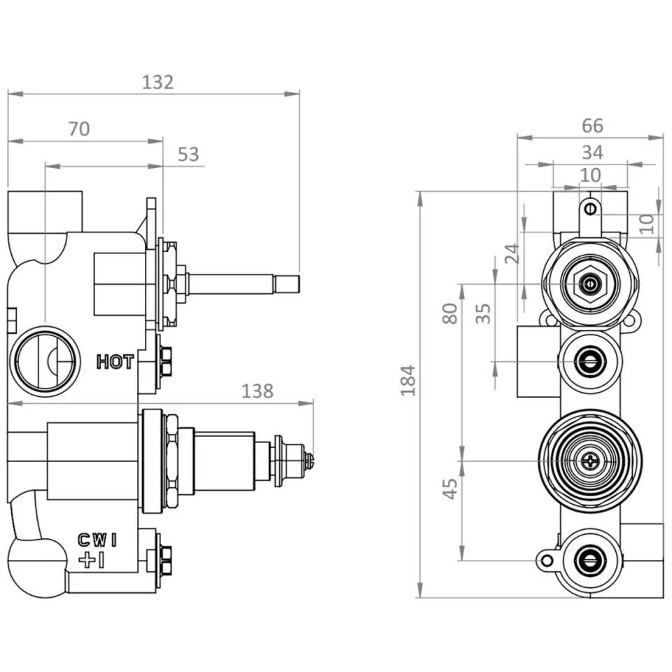 Crosswater Design Shower Set 4 Chrome 200mm detail view - Image 3