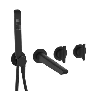 Crosswater Module Foile 2 Handle With Bath Spout & Handshower Matt Black