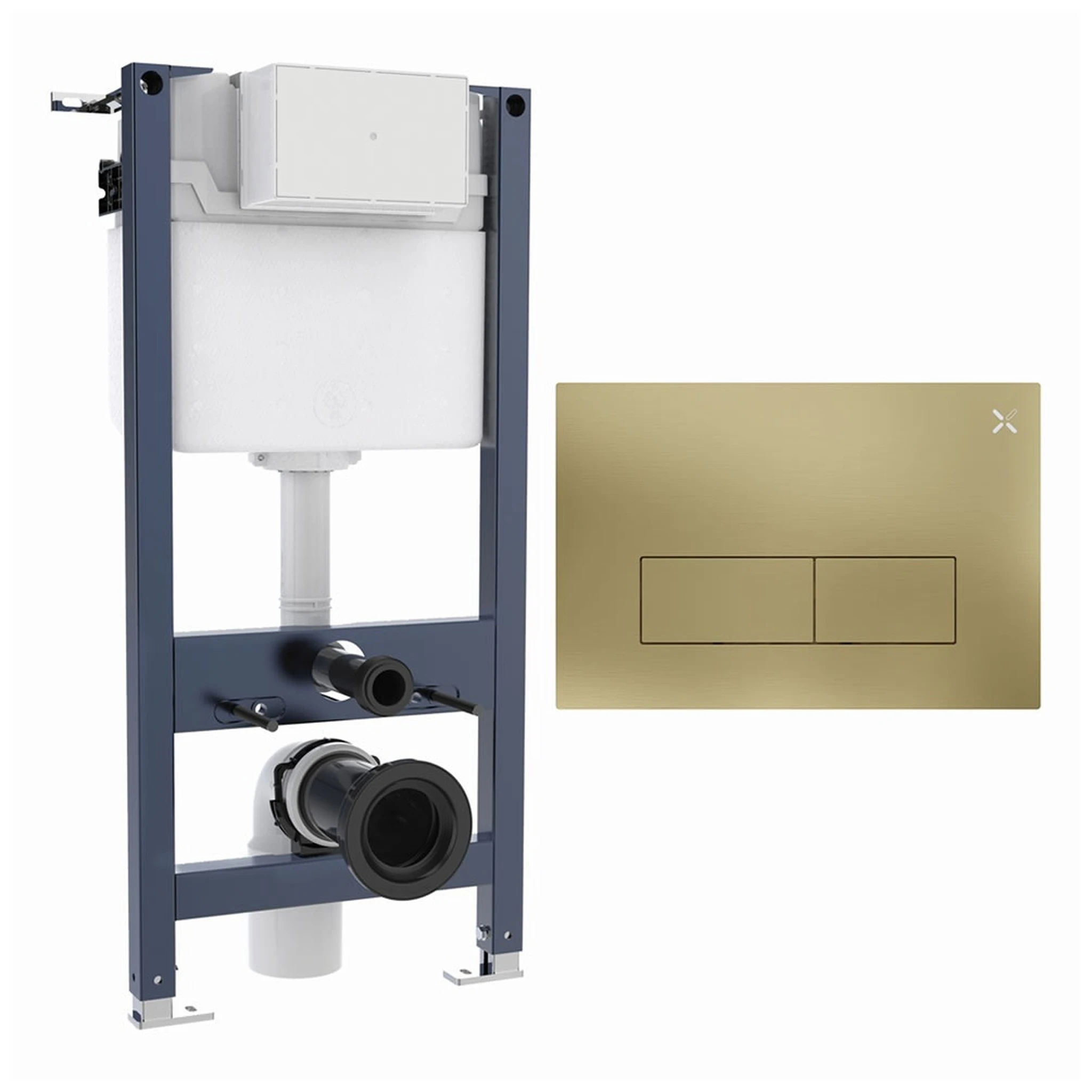 Crosswater Mpro Stainless Steel Frame Set 2 Brushed Brass