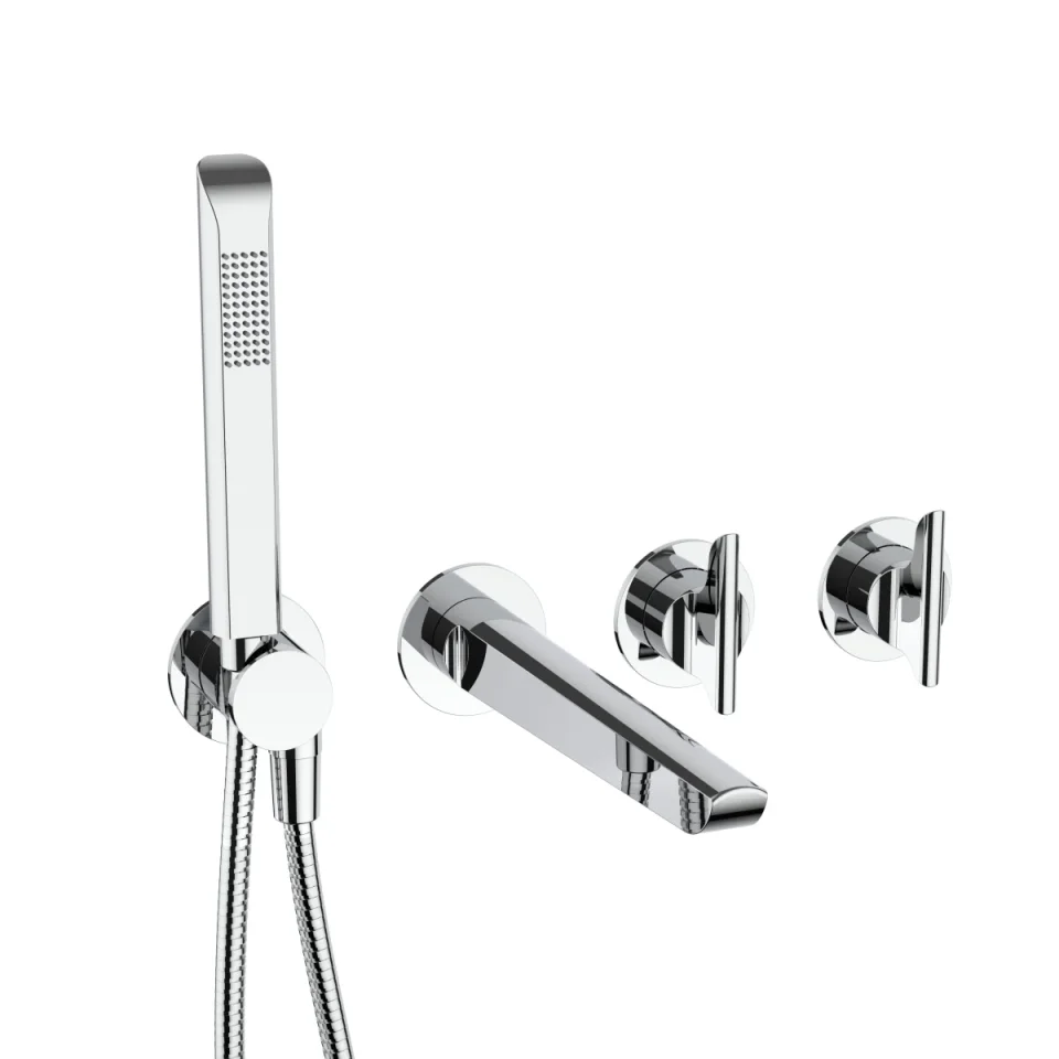 Crosswater Module Foile 2 Handle With Bath Spout & Handshower Chrome detail view - Image 2