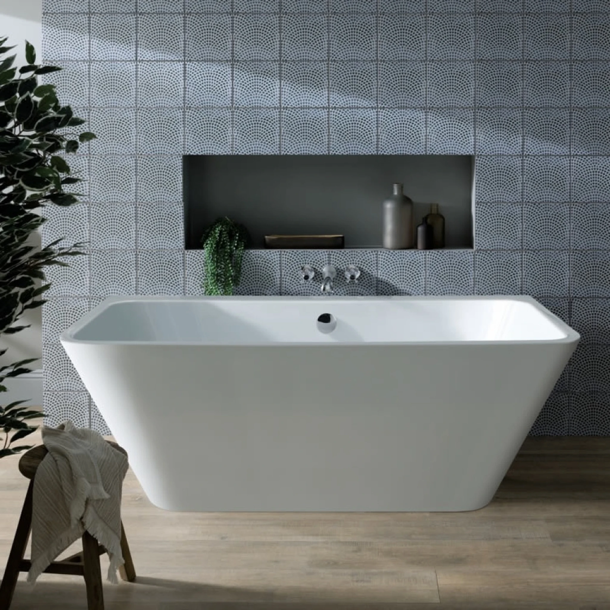 Bc Designs Ancora Btw 1500x720 Bath (waste Included) White