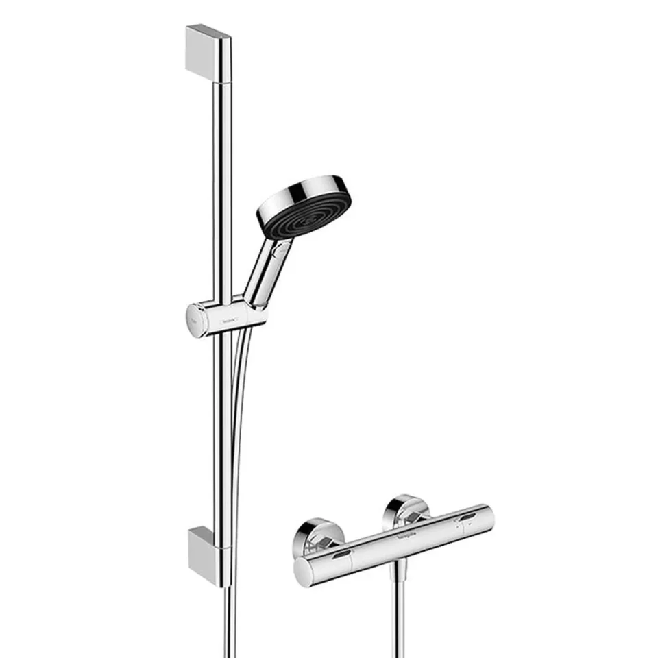 Hansgrohe Pulsify Select S Shower System 105 3jet Relaxation Ecosmart With Ecostat Fine, Shower Bar 65 Cm, Hand Shower Holder And Shower Hose Chrome product image - Image 1