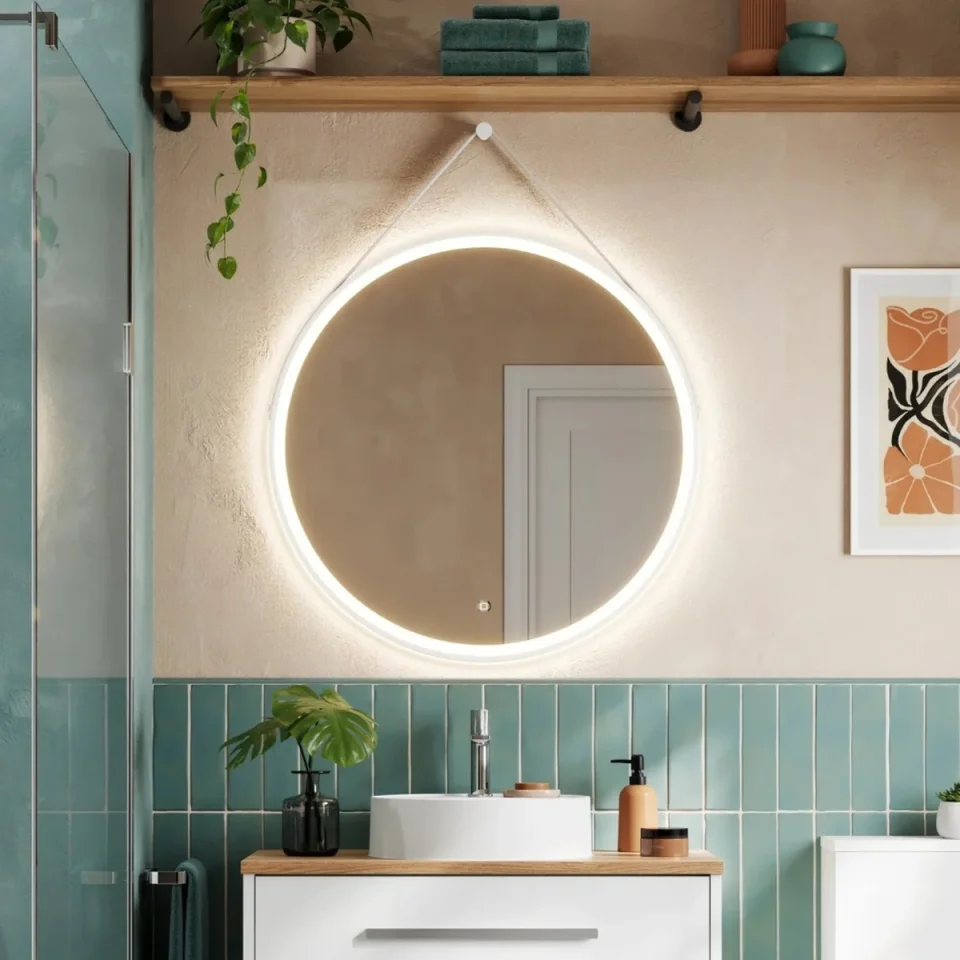 Hib Solstice 80 Mirror (matt White) 80cm X D3.2cm product image - Image 1