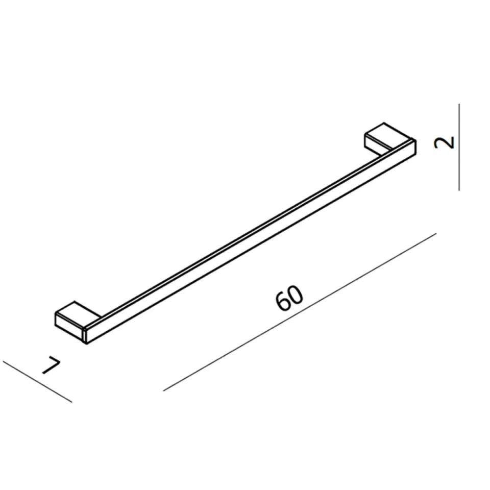 Hib Atto (chrome) 60cm Towel Rail H2 X W60 X D7 product image - Image 1