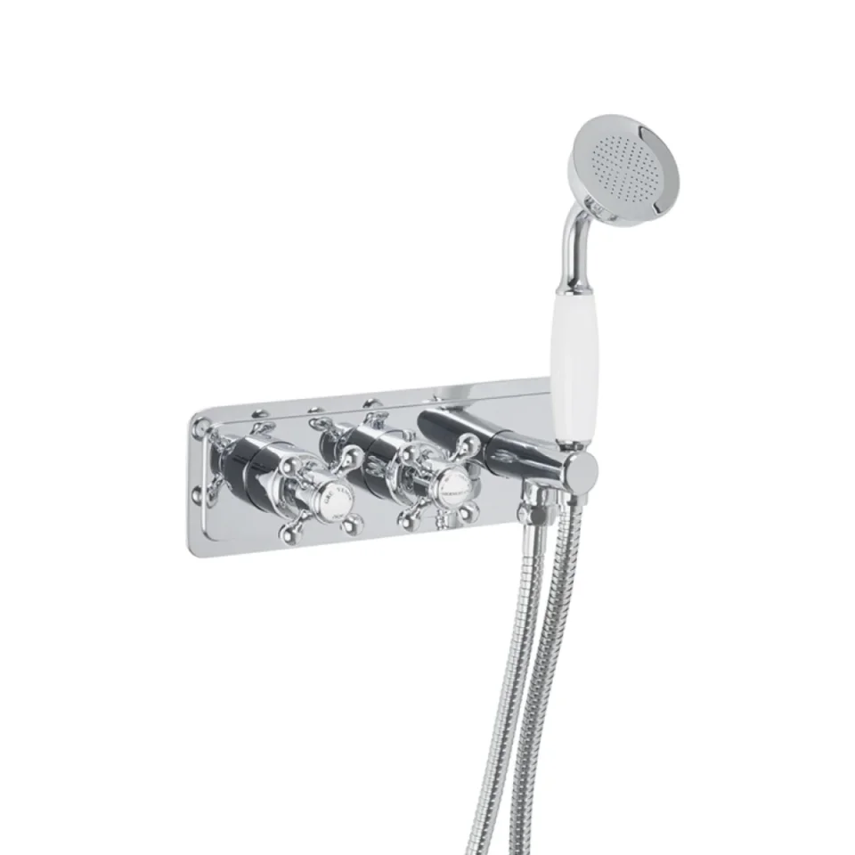 Just Taps Grosvenor Cross Thermo Concealed 2 Outlet Valve & Handset product image - Image 1
