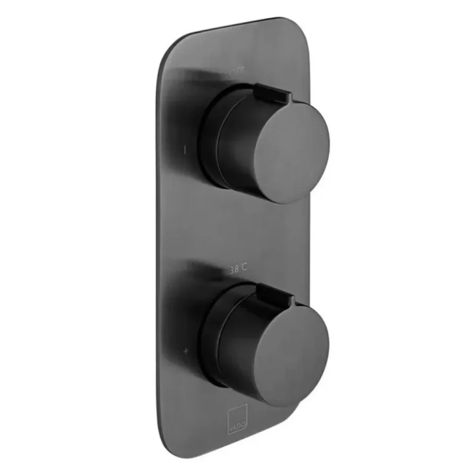 Vado Individual Tablet Altitude Vertical Concealed 1 Outlet, 2 Handle Thermostatic Valve Brushed Black product image - Image 1