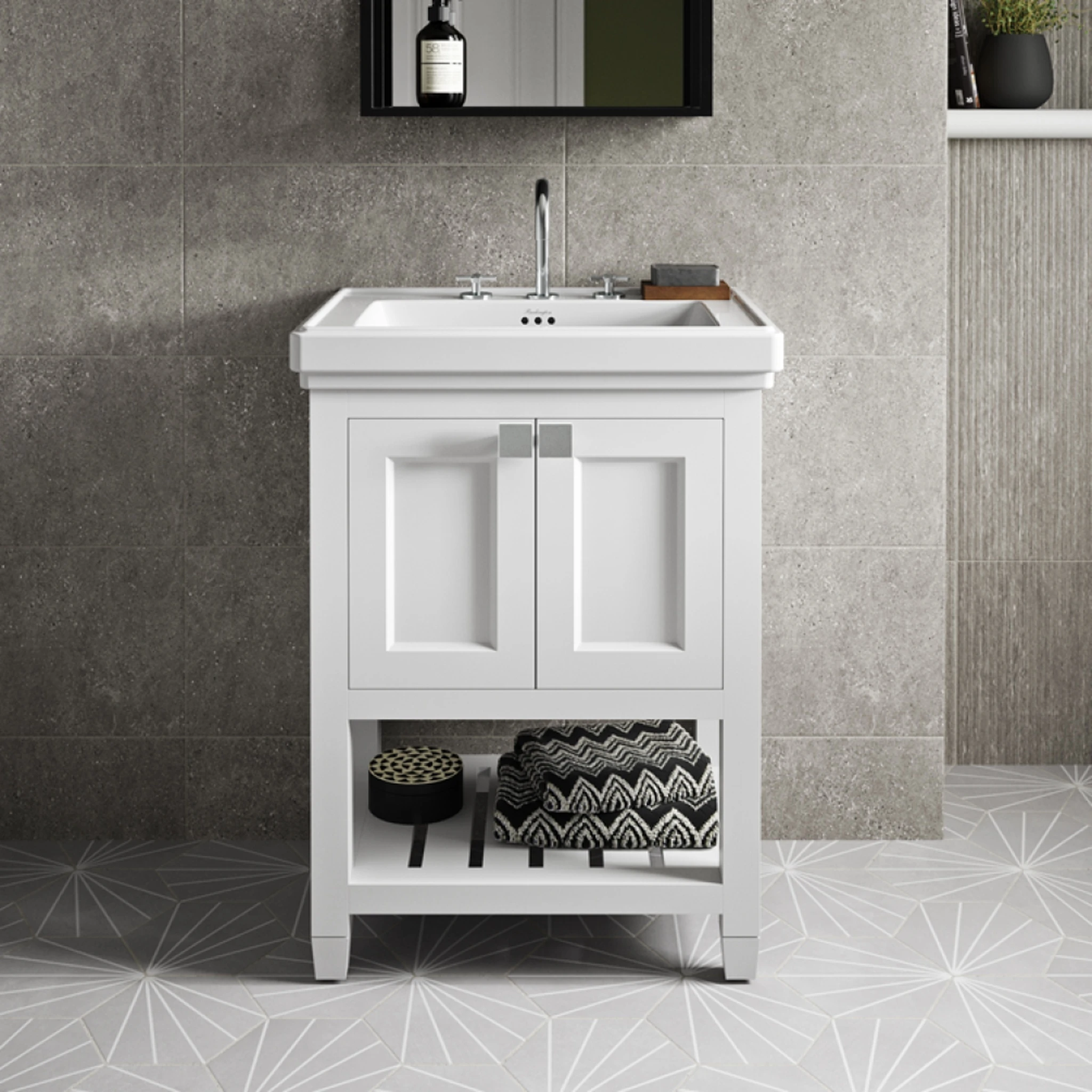 Burlington Riviera 65cm Square Basin 3th White