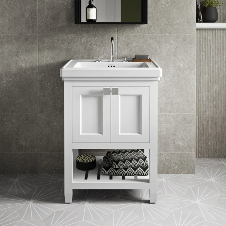 Burlington Riviera 65cm Square Basin 3th White product image - Image 1