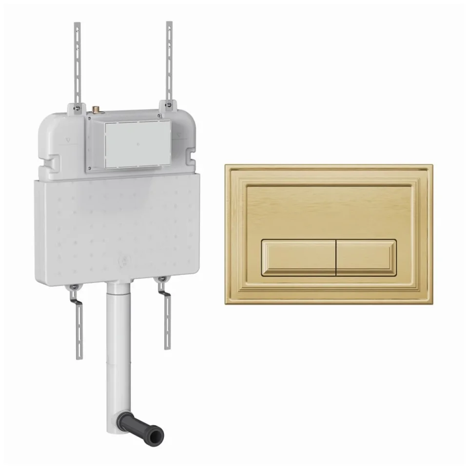 Crosswater ONEBOX- Belgravia Cistern Set 2 Brushed Brass product image - Image 1