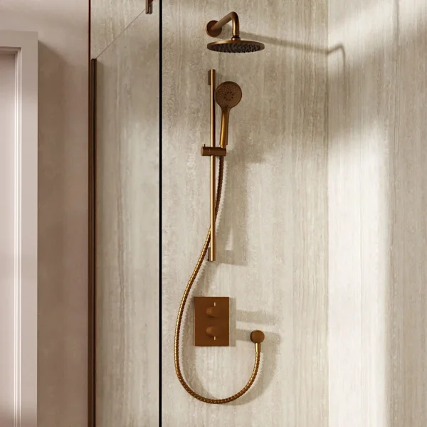 Crosswater Crossbox Shower Set 4 Brushed Bronze 200mm