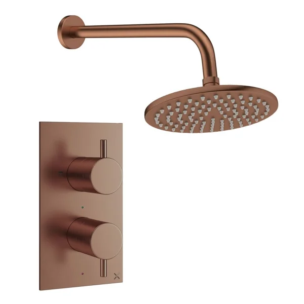 Crosswater Design Shower Set 1 Brushed Bronze 200mm
