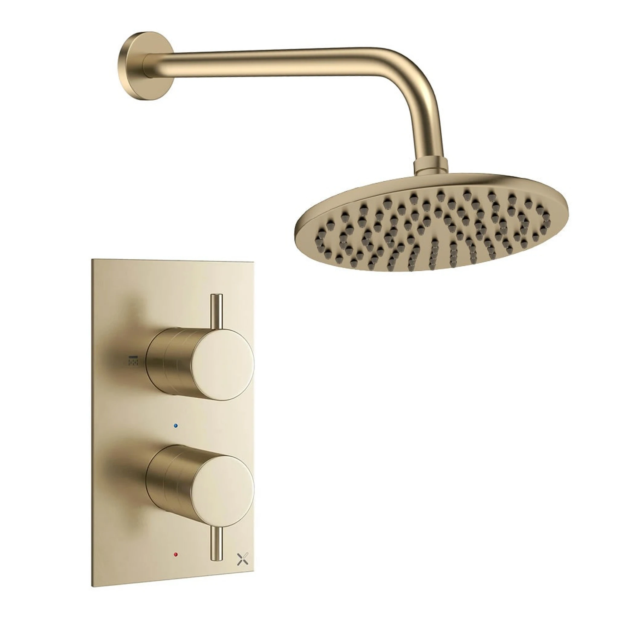 Crosswater Design Shower Set 1 Brushed Brass 200mm