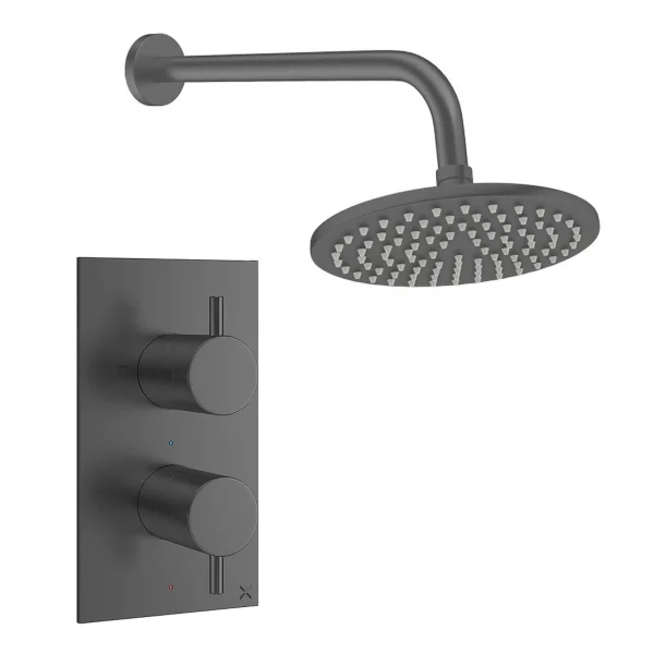 Crosswater Design Shower Set 1 Slate 200mm