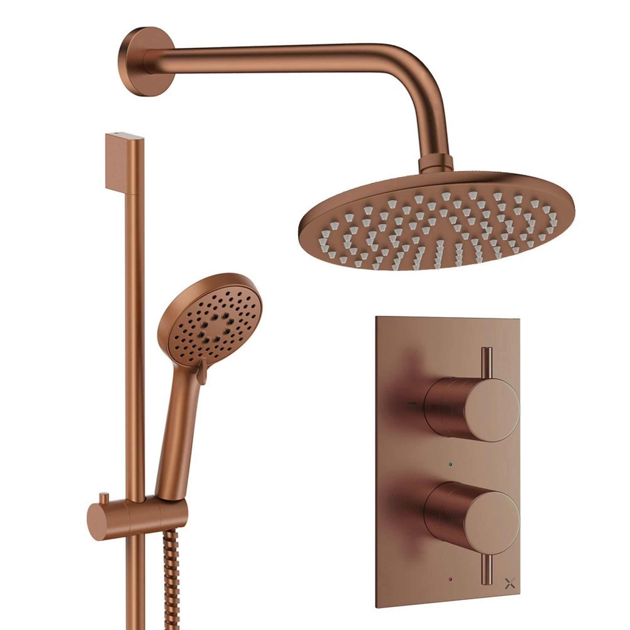 Crosswater Design Shower Set 4 Brushed Bronze 200mm
