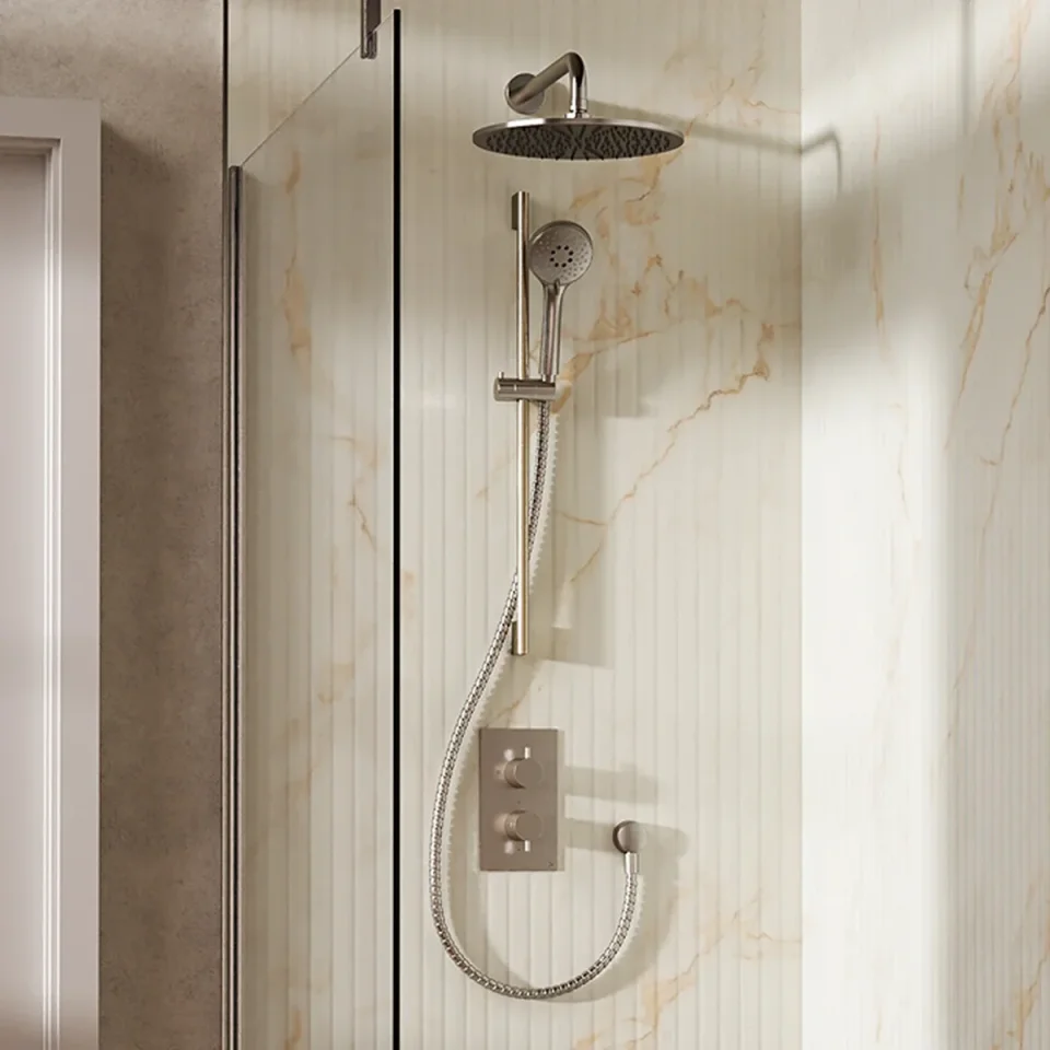 Crosswater Design Shower Set 4 Brushed Nickel 300mm product image - Image 1