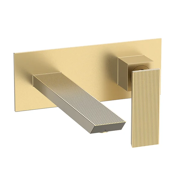 Crosswater Limit 2h Basin Set Wall Mounted Brushed Brass