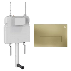 Crosswater Mpro Stainless Steel Cistern Set 2 Brushed Brass