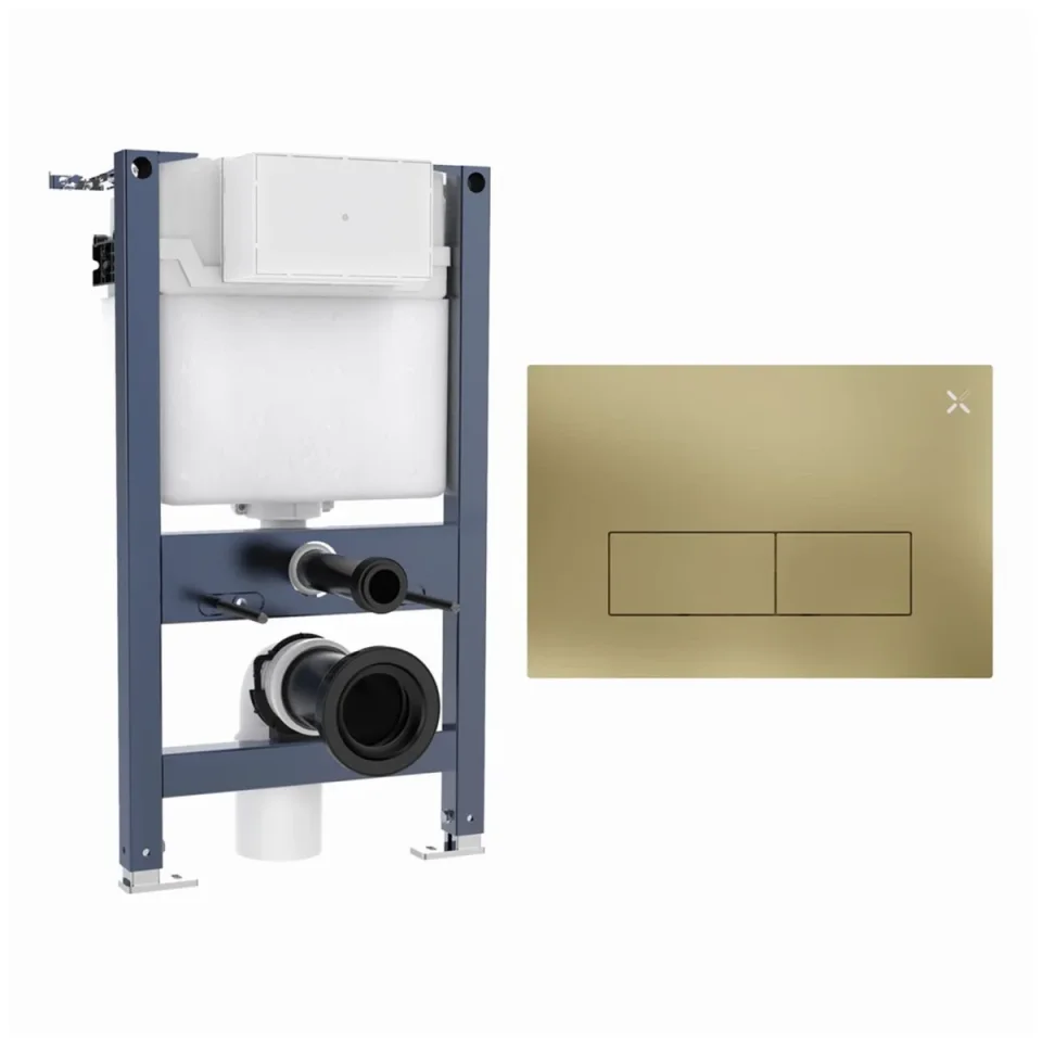 Crosswater Mpro Stainless Steel Frame Set 1 Brushed Brass product image - Image 1