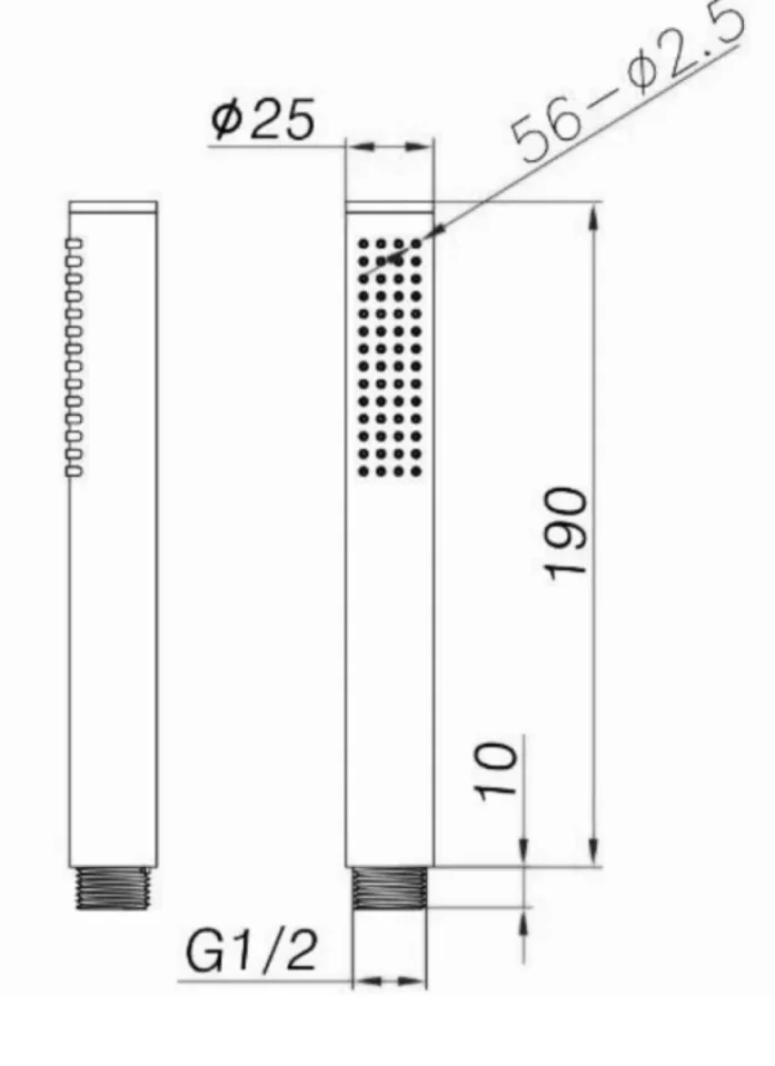 Ava Pencil Hand Shower - Brushed Black detail view - Image 2