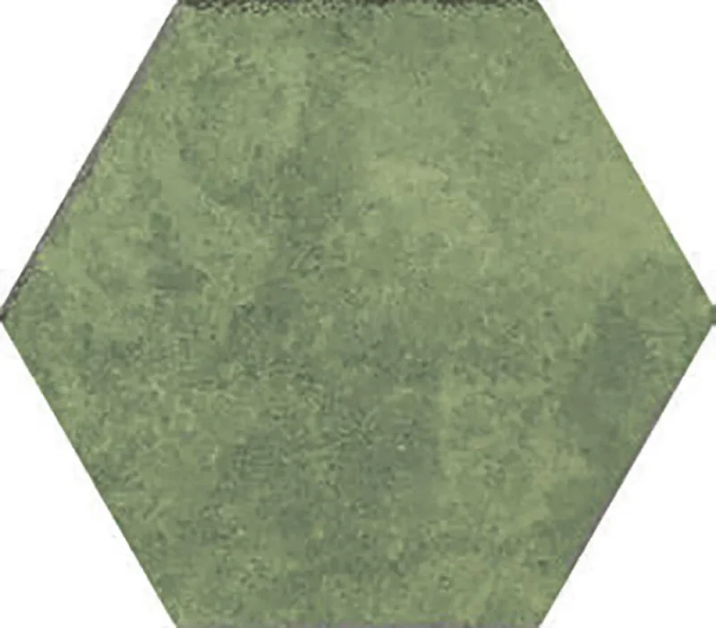 European Tiles Apollo 13 Hex Green Porcelain Wall & Floor Tile 23x27cm product image - Image 1