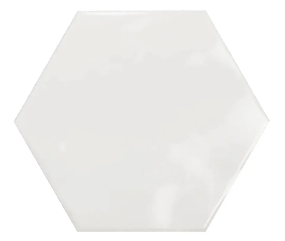 European Tiles Hex 15 x 17.3 Gloss White detail view - Image 2