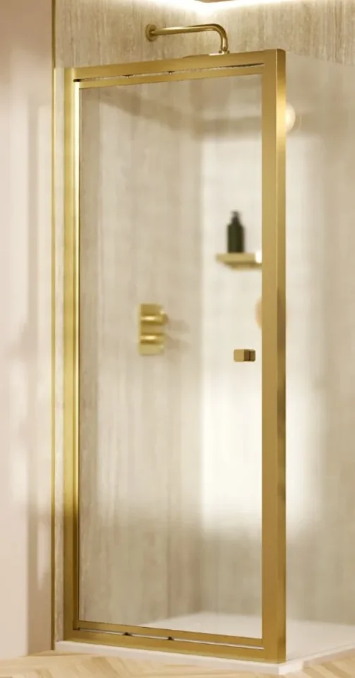 Crosswater 6mm Infold Door 760 Brushed Brass detail view - Image 3