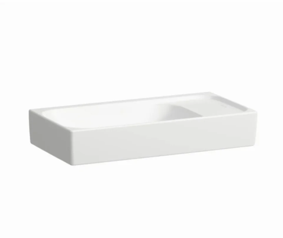Laufen Meda Small Washbasin With Tap Bank Right - 460 X 235mm - 0 Tap Hole - No Overflow - White detail view - Image 3