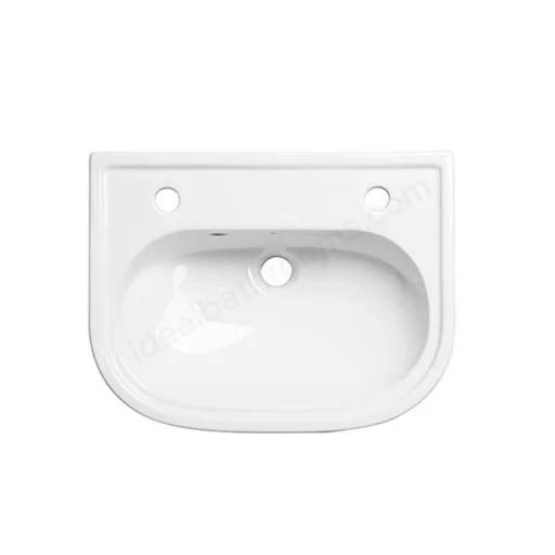 Tavistock Lansdown 490mm Semi Countertop Basin 2th Standard Depth - White detail view - Image 2