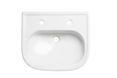 Tavistock Lansdown 490mm Semi Countertop Basin 2th Standard Depth - White product image - Image 1