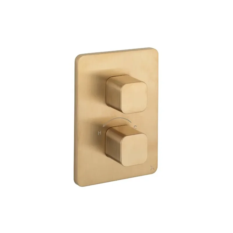 Crosswater Crossbox Atoll / Glide II 2 Outlet Trim & Levers Brushed Brass product image - Image 3