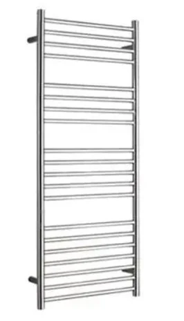 Jis Ashdown 400 Heated Towel Rail 1250 X 400mm Cylindrical Electric Only Stainless Steel Polished