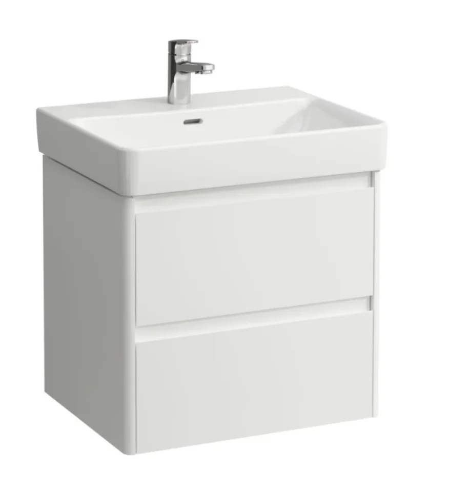 Laufen Base 2.0 Vanity Unit 570 X 445 X 515mm 2 Drawer, For Washbasin 810963 - Matt White product image - Image 1