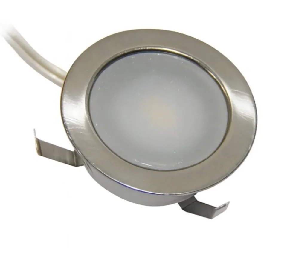 Cubico 5 Light Round Led Plinth Kit Chrome Ip65 0.4 Watt detail view - Image 2