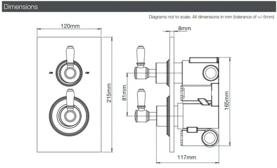 Roper Rhodes Keswick Dual Function Concealed Shower Valve - Chrome product image - Image 1