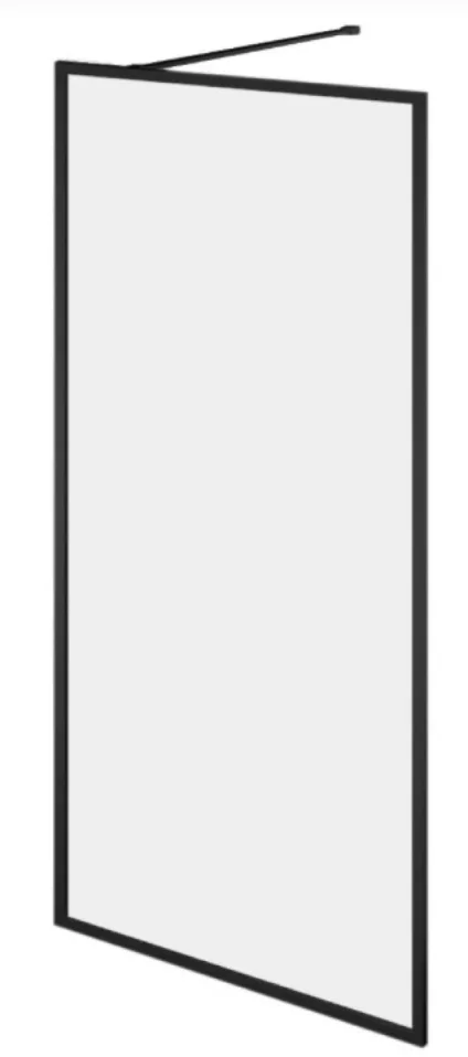 Cubico Amore Single Frame Shower Screen Matt Black (clear Glass) 980mm detail view - Image 2