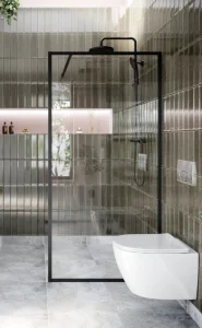 Cubico Amore Single Frame Shower Screen Matt Black (clear Glass) 980mm