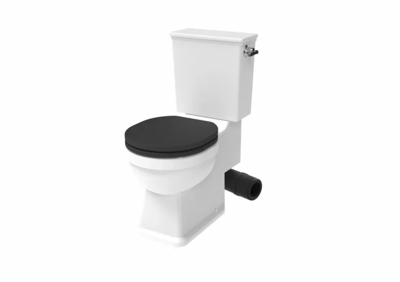Saneux Sofia Close Coupled Right Hand Soil Exit Pan - Wels Approved - Rimless product image - Image 1