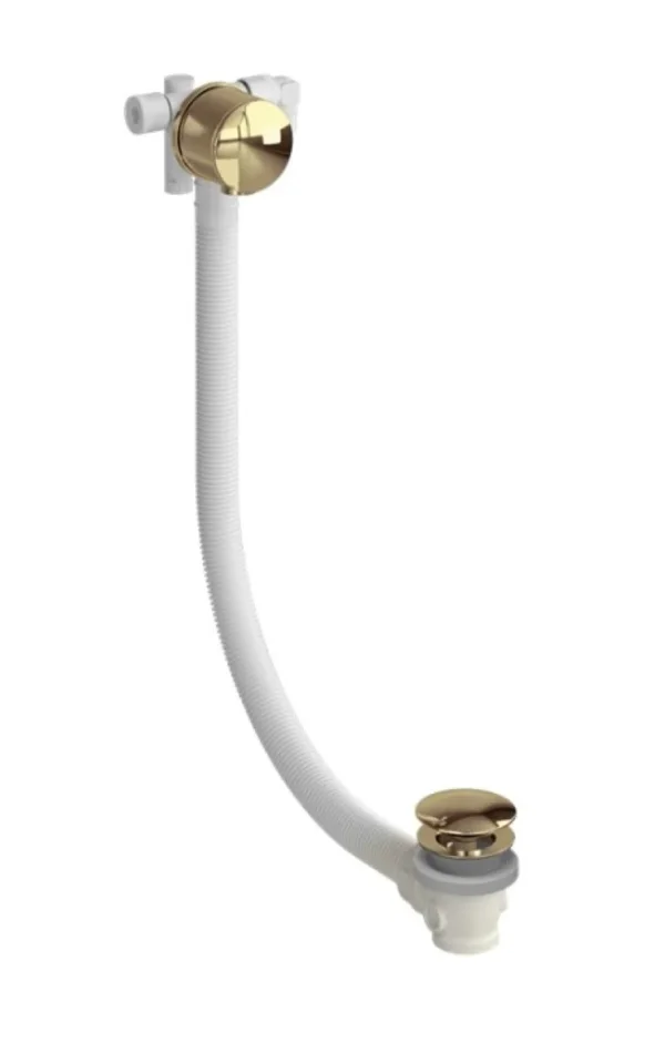 Burlington Overflow Bath Filler Ext Cc Waste Gold detail view - Image 2