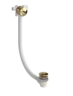 Burlington Overflow Bath Filler Ext Cc Waste Gold detail view - Image 3